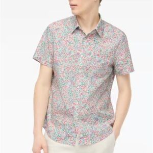 J Crew Factory Short-sleeve Floral Print Flex Casual Button Down Shirt Size XXL